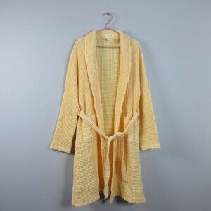One Wednesday for the Jilly Box Women Bathrobe M Yellow Waffle Knit Lounge 712